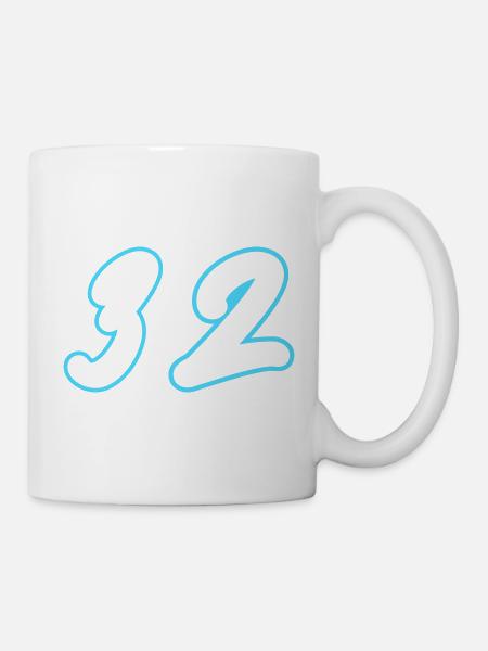 32 Zahl symbol - Tasse - Weiß