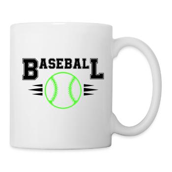 Balle de baseball néon avec points illuminés - Mug blanc - blanc - Droite