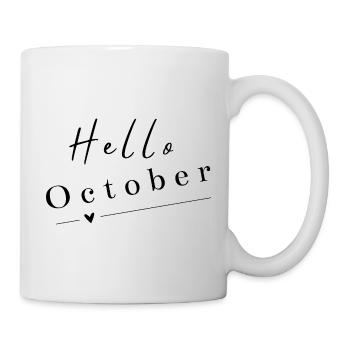 Bonjour octobre | Design d’automne moderne - Mug blanc - blanc - Droite