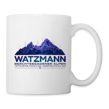 Watzmann Cyberpunk Silhouette | Neon Future  - Tasse - Weiß - Rechts