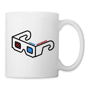 Vision Différente Abstract Logo Lunette 3D - Mug blanc - blanc - Droite