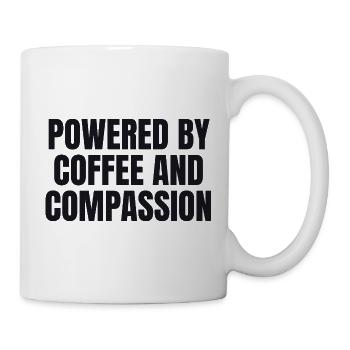 Propulsés par le café et la compassion - Krankenschweste - Mug blanc - blanc - Droite