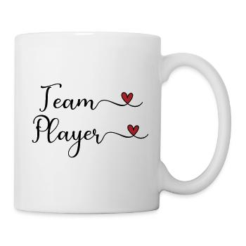 Team Player cute Typography Design with a Heart - Mug - white - Right