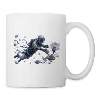 Astronaute floral en vol aquarelle - Mug blanc - blanc - Droite