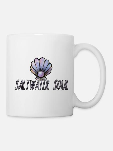 Salzwasser-Seelenmuschel-Kunst - Tasse - Weiß