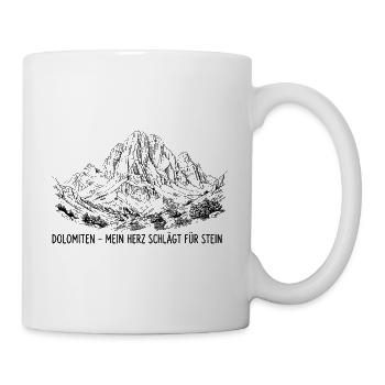 Dolomiten - Mein Herz schlägt für Stein | Ikonisch - Tasse - Weiß - Rechts