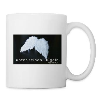 Engelflügel Psalm 91:4 - Tasse - Weiß - Rechts