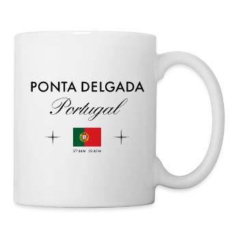 Ponta Delgada Portugal Koordinaten Reise Souvenir - Tasse - Weiß - Rechts