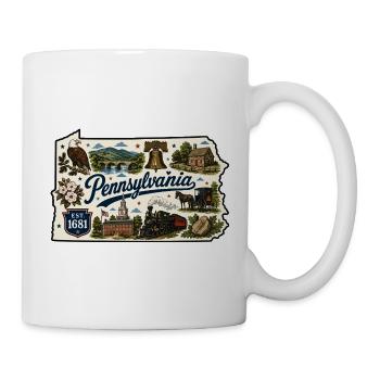 Pennsylvania Keystone State Vintage-Aufkleber - Tasse - Weiß - Rechts