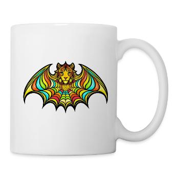 Regenbogenfledermaus Psychedelia - Tasse - Weiß - Rechts