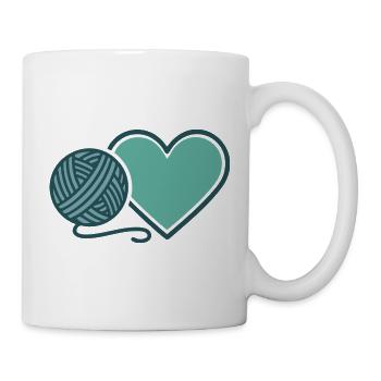 Lustige Häkelgarnliebhaber Herz-Häkelnadel - Tasse - Weiß - Rechts
