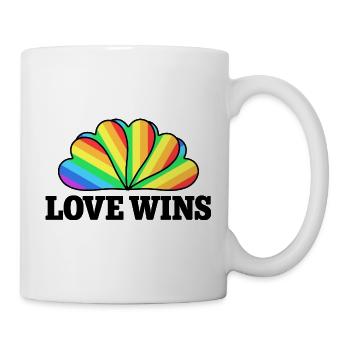 Love Wins - Rainbow Statement Design - Mug - white - Right