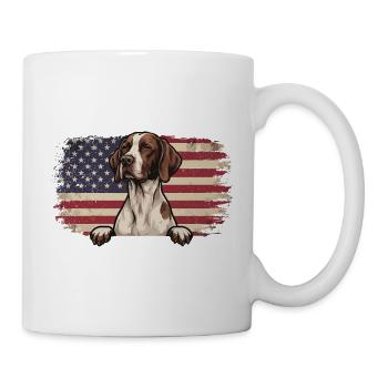 English Pointer US Flag - Pointer Dad Hunting Dog - Mug - white - Right