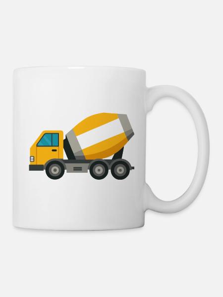 Zementwagen - Tasse - Weiß