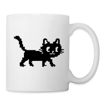 Mignon chat rétro Pixel Cat – Chat de jeu 8 bits - Mug blanc - blanc - Droite