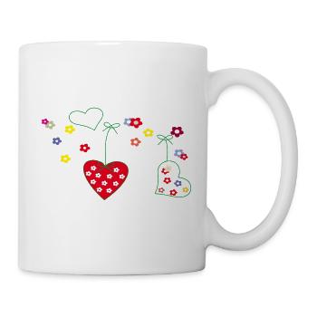 Hearts with Flowers - Mug - white - Right