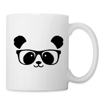 Un panda mignon avec des lunettes de nerd - Mug blanc - blanc - Droite