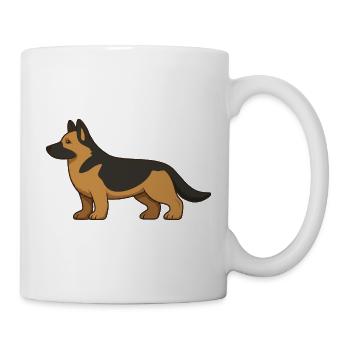 German Shepherd Illustration in Brown and Black - Mug - white - Right