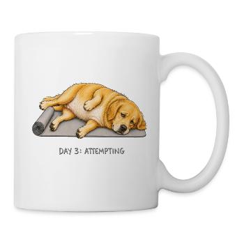 Golden Retriever Yoga Dog Day 3 Attempting - Mug - white - Right