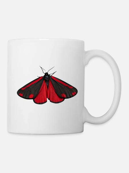Cinnabar Moth Tyria jacobaeae - Mug - white