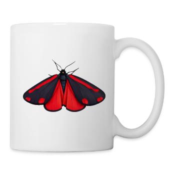 Cinnabar Moth Tyria jacobaeae Cartoon Style  - Mug - white - Right