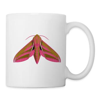 Elephant Hawk Moth Deilephila elpenor Styl de dessins animés - Mug blanc - blanc - Droite