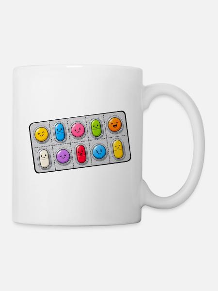 Happy Pills - Tasse - Weiß