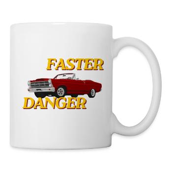 Faster Danger – Retro Muscle Car Vintage Cabrio. - Tasse - Weiß - Rechts