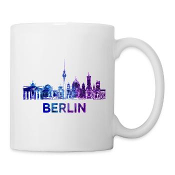 Berliner Skyline Skizze  - Tasse - Weiß - Rechts
