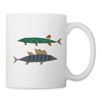 Hecht Zander Angeln Lustig - Tasse - Weiß - Rechts
