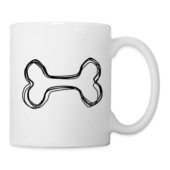 Knochen handgezeichnet - Tasse - Weiß - Rechts