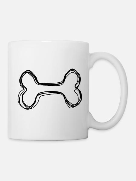 Knochen handgezeichnet - Tasse - Weiß