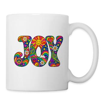Psychedelisches JOY Muster - Tasse - Weiß - Rechts