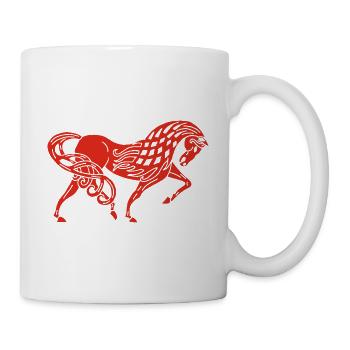 Keltisches Rotes Pferd - Tasse - Weiß - Rechts