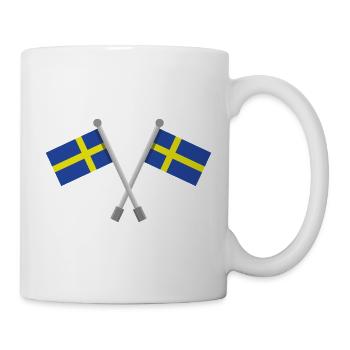 Schwedische Flagge - Tasse - Weiß - Rechts
