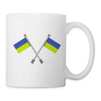 Ukrainische Flagge - Tasse - Weiß - Rechts