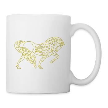 Keltisches Pferd - Tasse - Weiß - Rechts