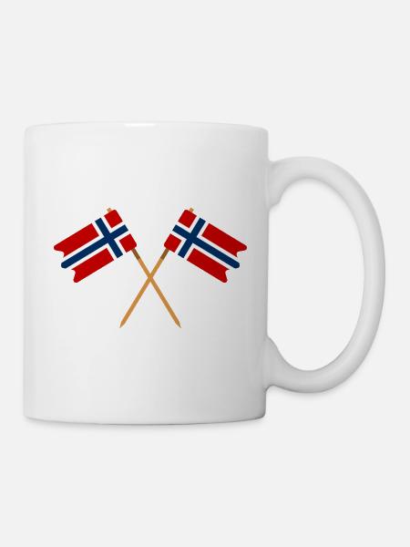 Norwegische Flagge - Tasse - Weiß