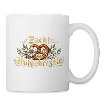 Zack! Blumen-Pretzel Design - Tasse - Weiß - Rechts