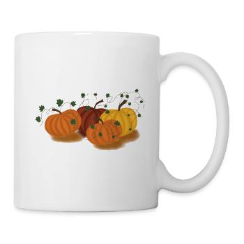 Herbstliche Kürbisranken Muster - Tasse - Weiß - Rechts