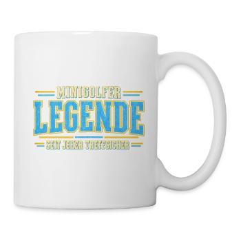 Minigolfer legende seit jeher treffsicher - Tasse - Weiß - Rechts