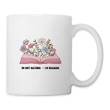Blumen aus offenem Buch - Tasse - Weiß - Rechts