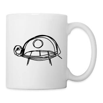 Schildkröte handgezeichnet - Tasse - Weiß - Rechts