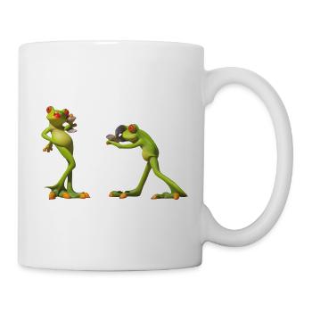 Froschduo Verspielter Charme - Tasse - Weiß - Rechts