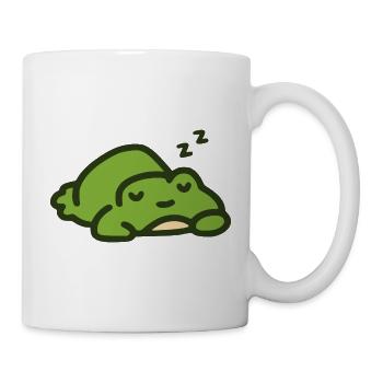 Süßer schlafender grüner Frosch - Tasse - Weiß - Rechts