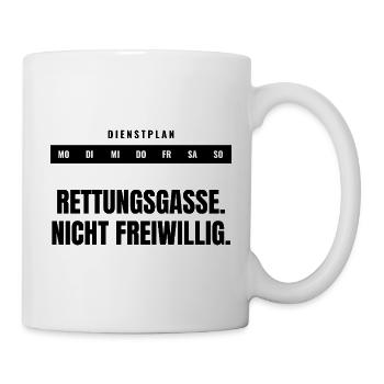 Rettungsgasse. Nicht freiwillig. — Statement - Tasse - Weiß - Rechts