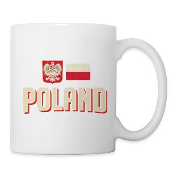 Polen Emblem Retro Flagge - Tasse - Weiß - Rechts