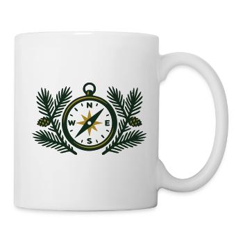 Kompass Nadelwald Logo - Tasse - Weiß - Rechts