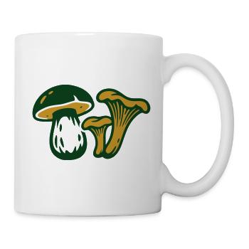 Waldpilze Natur Grafik - Tasse - Weiß - Rechts