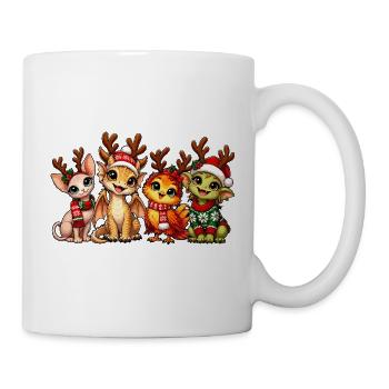 Niedliche Fantasyfreunde im Weihnachtslook - Tasse - Weiß - Rechts